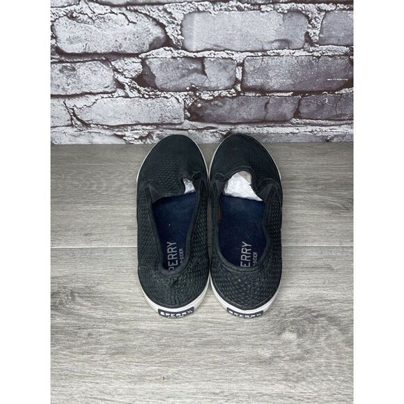 Sperry Seaside Perforated Black Suede Leather Slip On Shoes Sneakers 8M US/39EU - Picture 5 of 16